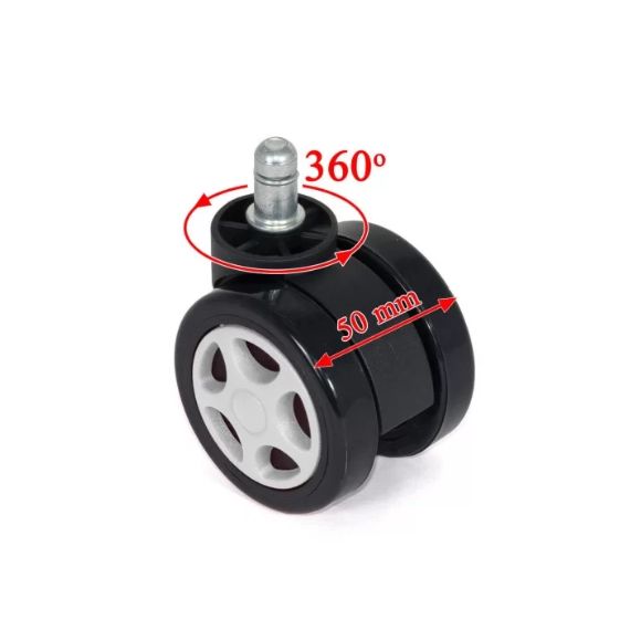Bộ 5 bánh xe cho ghế chơi game và ghế văn phòng, có chốt tiêu chuẩn 11mm, bánh xe PU chống trầy xước, xoay 360° và dễ dàng lắp đặt: CB12 - $hienthicat